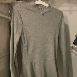 Grey peplum ribbed top